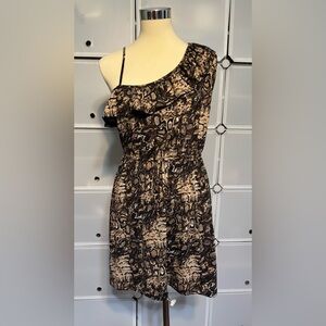 Johnny Martin One-Shoulder Snake Print Dress